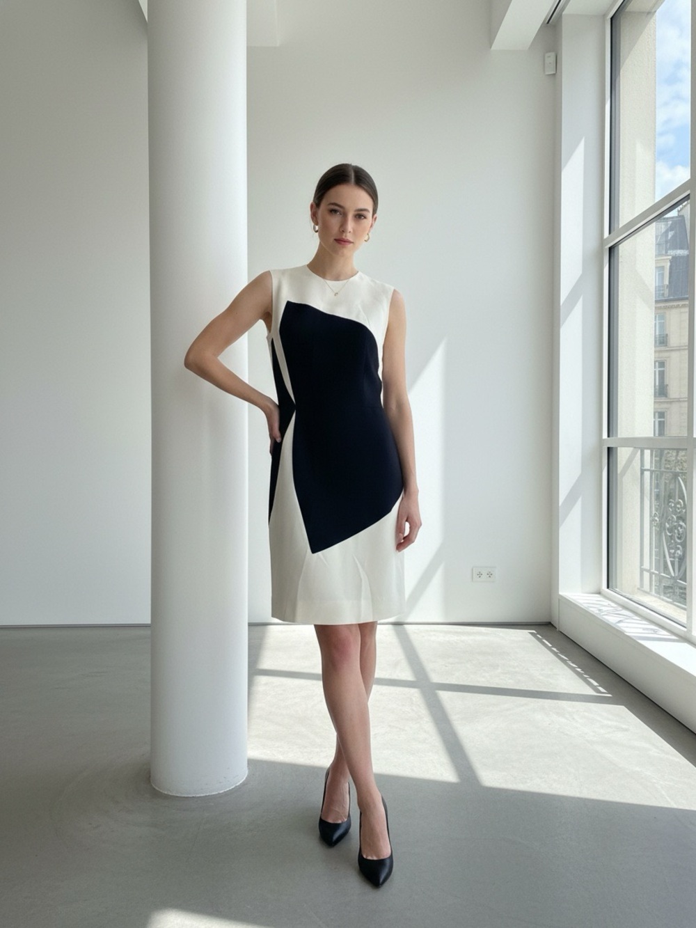 MARTIN GRANT Paris Geometric Abstract Print Sheath Dress Size 6  (38)